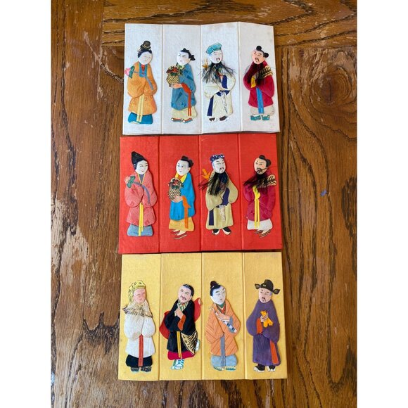 Vintage Handcrafted Octagonal Waste Paper Baskets Made In Hong Kong With Asian F - Picture 6 of 6